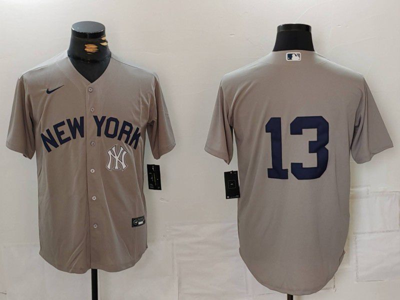 Men New York Yankees #13 No Name Grey Game 2024 Nike MLB Jersey style 8143->new york yankees->MLB Jersey